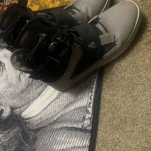 Men's Gray and Black Athletic High-Tops